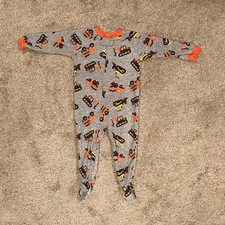 Carter's Footed Fleece PJ Pajamas Trucks Boys Size 24