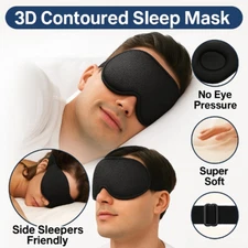 3D Sleep Mask for Side Sleeper Men Women Eye Cover Light Blocking Travel Nap