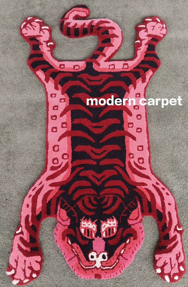 Tibetan Tiger Rugs Handmade 100% Woolen Hand Tufted For Home Decoration - Image 2 of 4