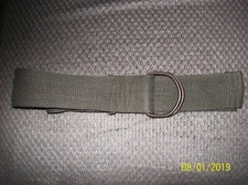 Uni-sex Canvas Webbed Double Ring Buckle Belt