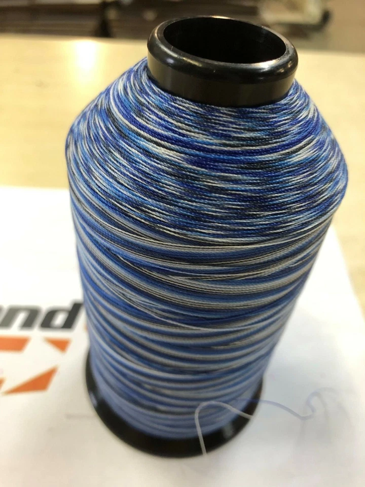 H&B VARIEGATED MULTI-COLOR BLUE BLACK COLOR T45 T46 8OZ NYLON THREAD NEW! - Image 2 of 3