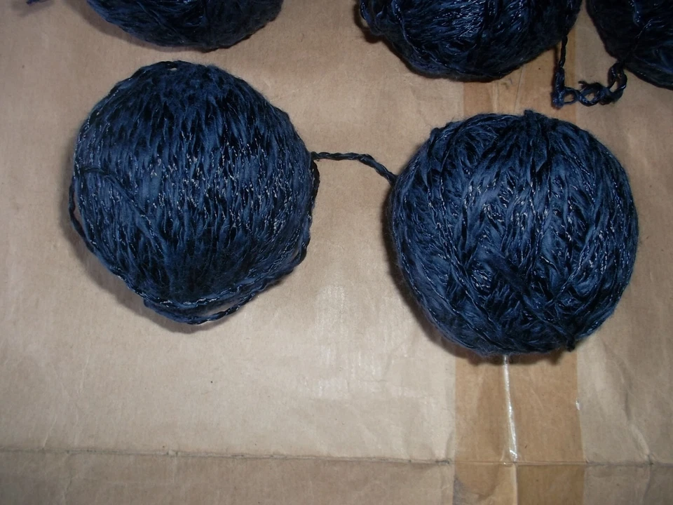NEU 5 Knäule Garn Wolle Hartmuth / Butt Baumwolle Viskose dunkelblau 488 Gramm - Bild 3 von 3