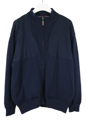 Chaqueta Orvis Para Hombre 2XL De Lana Tejida Con Cuello Alto Color Azul Oscuro - Imagen 1 de 4