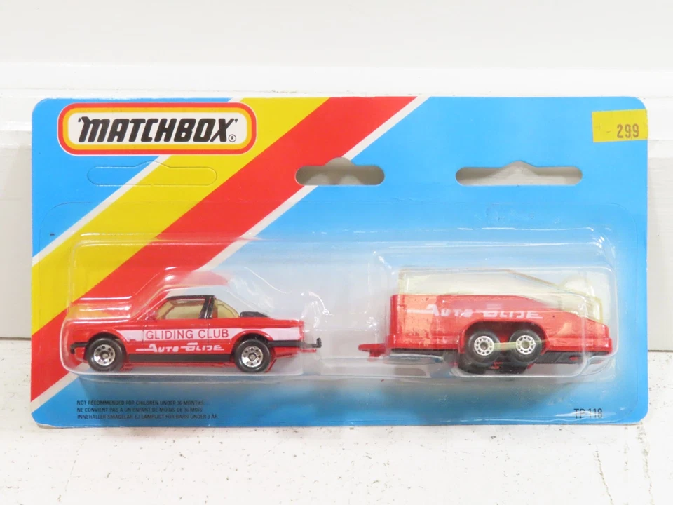 Matchbox TP-118 Red Gliding Club BMW Cabriolet w/Glider & Trailer NIB 8859 - Image 2 of 4
