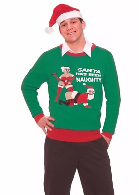 naughty christmas sweater dress Ugly / Funny Party Adult XL “Santa Has Been Naughty” -F7 Amazon.com | Easyfox Knee