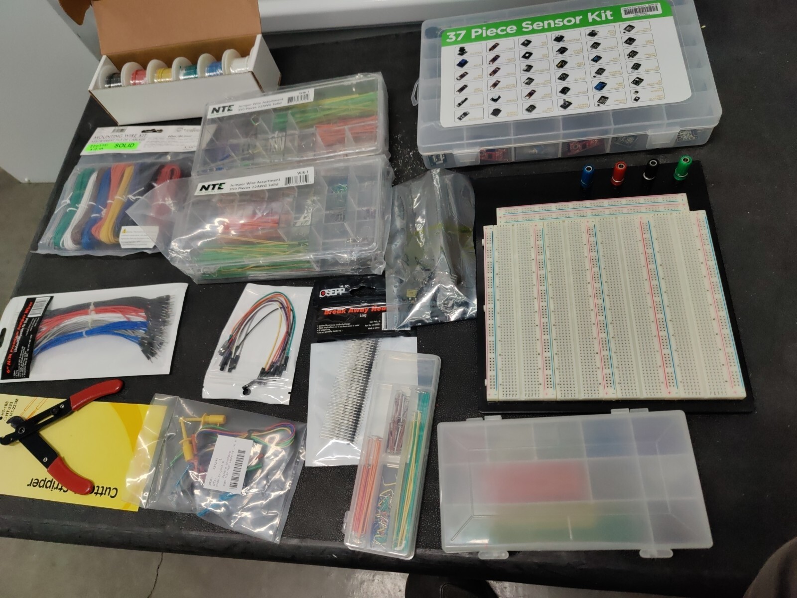 Huge Breadboarding lot Breadboard Jumpers Sensors Wire etc eBay