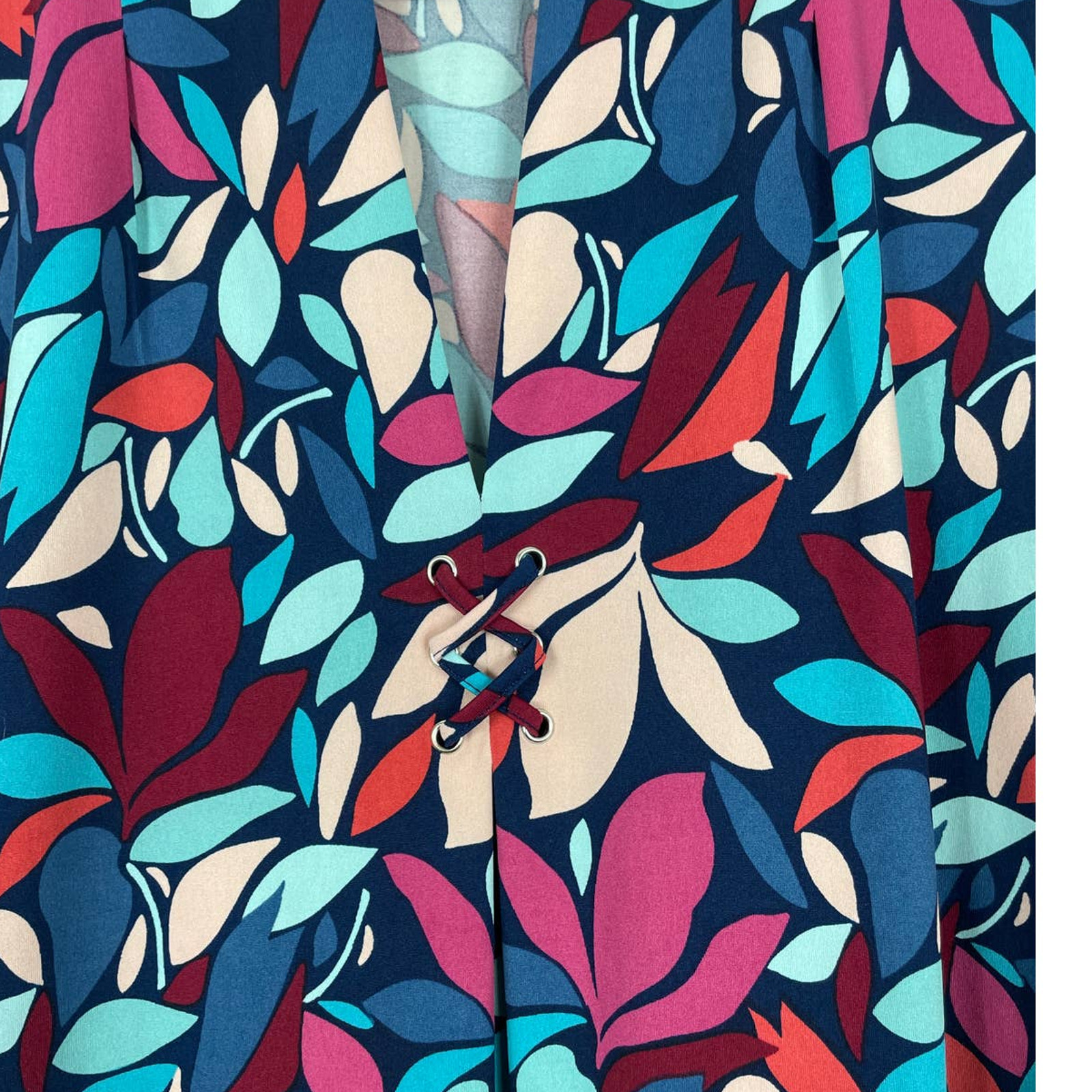 Cable & Gauge Leaf Pattern Multi Color Blouse XL - image 2