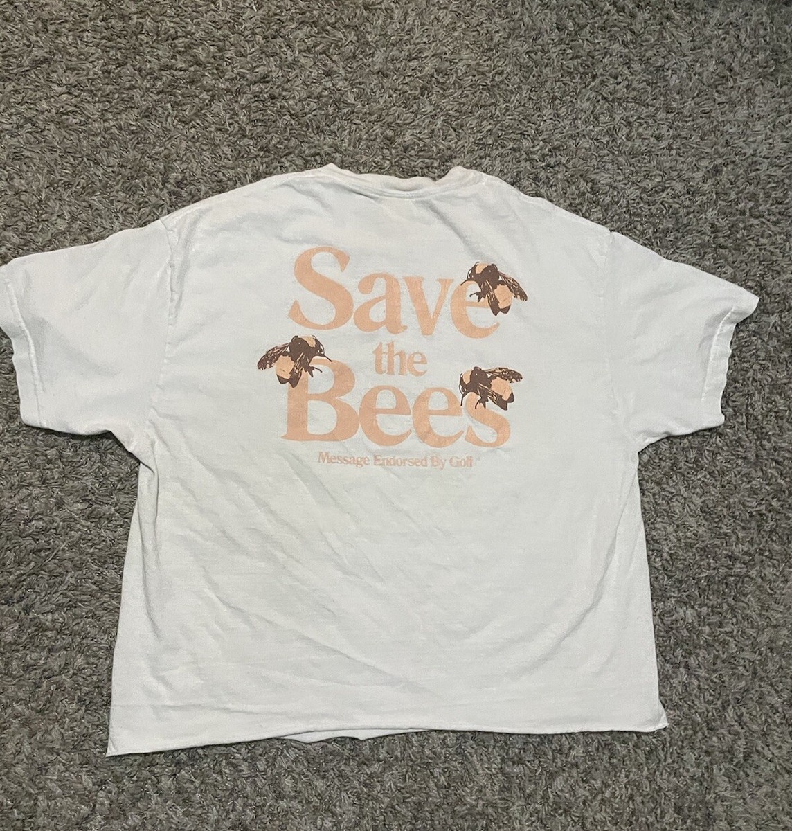 Golf Wang Save The Bees White T Shirt Mens XL Cropped | eBay