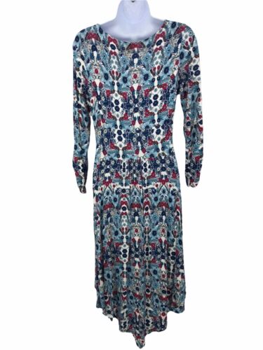 Floral Midi Dress Womens Size M Asymmetric Hem Liz Lange Maternity - Picture 9 of 12