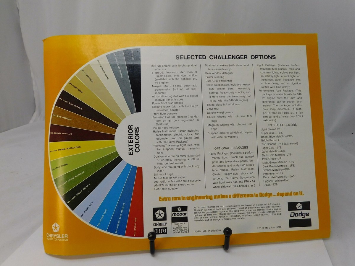 テレポートカタログ2025 1973 Dodge Challenger Sales Brochure Booklet Original Dealer Flyer