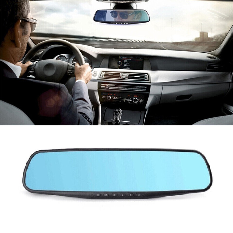 1080P HD Rearview Mirror Car DVR Dual Dash Cam Camera Front Rear Video ...