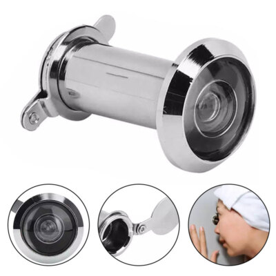 Türspion Spion Sichtwinkel Guckloch 200 ° verchromt mit Schutzdeckel 35 - 55 mm