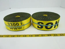 Lot of 2 New Tie Down Tow Straps 3300 lbs / 1497 kgs Erickson 2" x 25' Yellow T