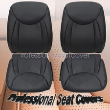 Front Bottom Top Seat Cover Replacement Leather Black For 2001-2006 Lexus LS430