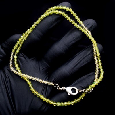 Tolle facettierte Peridot & Citrin 47,00 kt Perlen Damen Halskette VK 50 E626