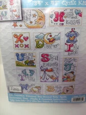 Tobin Baby SPECIAL DELIVERY Stamped Cross Stitch Baby Quilt Kit  34" x 43"