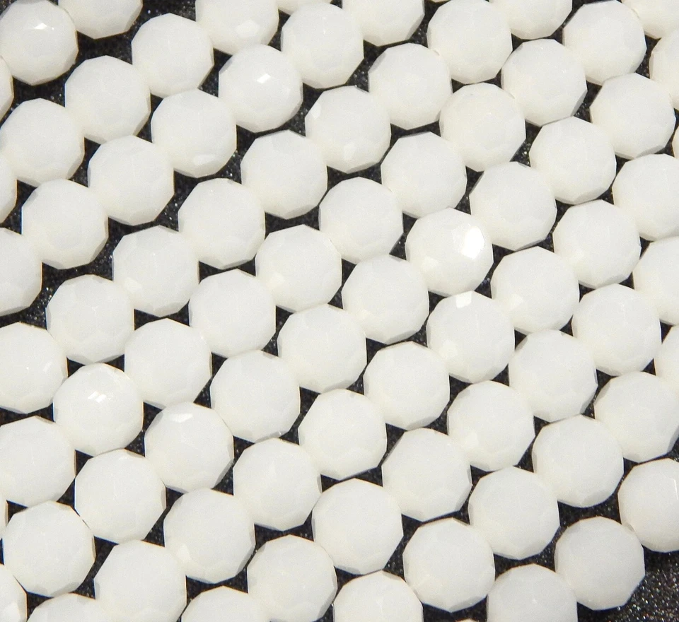 Weiße Jade Perlen 6mm FACET KUGELN 40stk HALBEDELSTEIN Schmuck Bastel G270 - Bild 3 von 4