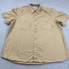 Dickies Shirt Mens 2XL XXL Tan Short Sleeve Button Up Workwear Outdoor Casual