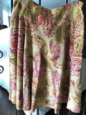 NWT Ralph Lauren LINEN paisley knee length A-line skirt 10
