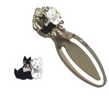 Scotland Terrier/Scottie Dogs Enamel Badge & Scotland Dogs Bookmark-T490