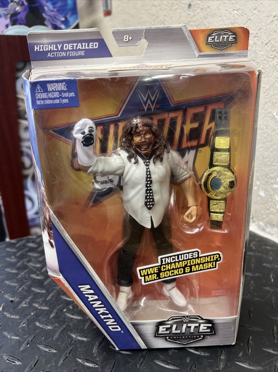 Mankind Summerslam Figure DXL65 WWE WWF Elite Mattel w/ Belt Mask
