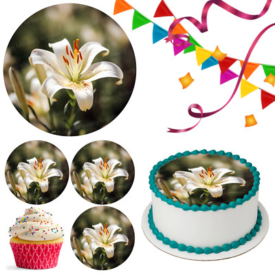 Lilie Blume Tortenaufleger Party Deko essbar Geburtstag Feier Cupcake