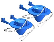 2-Pack Universal 2" Toilet Flapper Replacement Kit - Durable Rubber  Blue