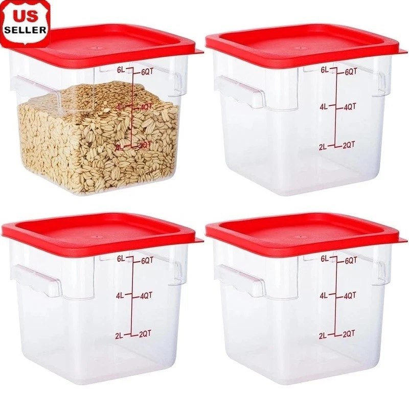 Large Food Storage Containers 4 Pack Stackable Sealed Durable Freezer Safe New