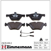 Zimmermann BremsbelÄGe Bremsbelagsatz Vorne MERCEDES-BENZ CLK E-KLASSE S210 W210