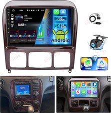 DAB+ Android 15 CarPlay Autoradio GPS f&uuml;r Mercedes-Benz S-Klasse W220 1999-2005