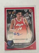 2025-2026 Bowman Zach Edey Red Border Auto 2/5 RVA-ZE