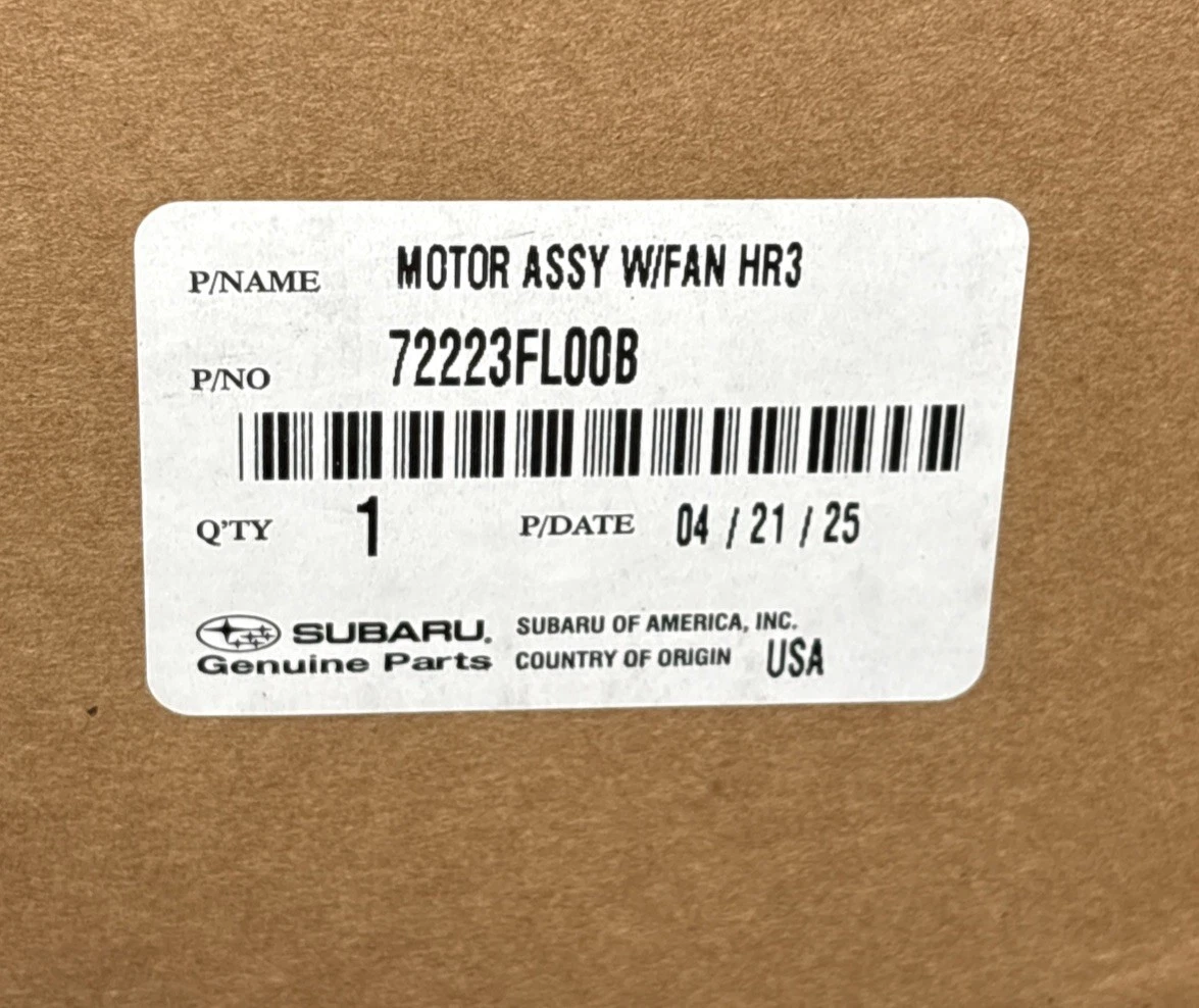 OEM Subaru Blower Motor 72223FL00B Open Box photo 4