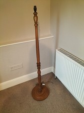Vintage Wooden Standard Standing Floor used Lamp- Turned Wood