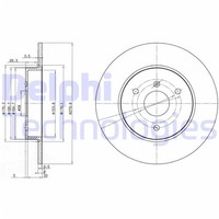 2X Delphi Bremsscheiben Vorne 280Mm Voll Passend FÜR Smart Cabrio CITY-COUPE