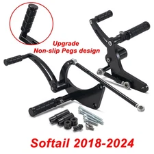 Black Aluminum Forward Controls For Harley 2020-2024 Softail Standard FXST 107