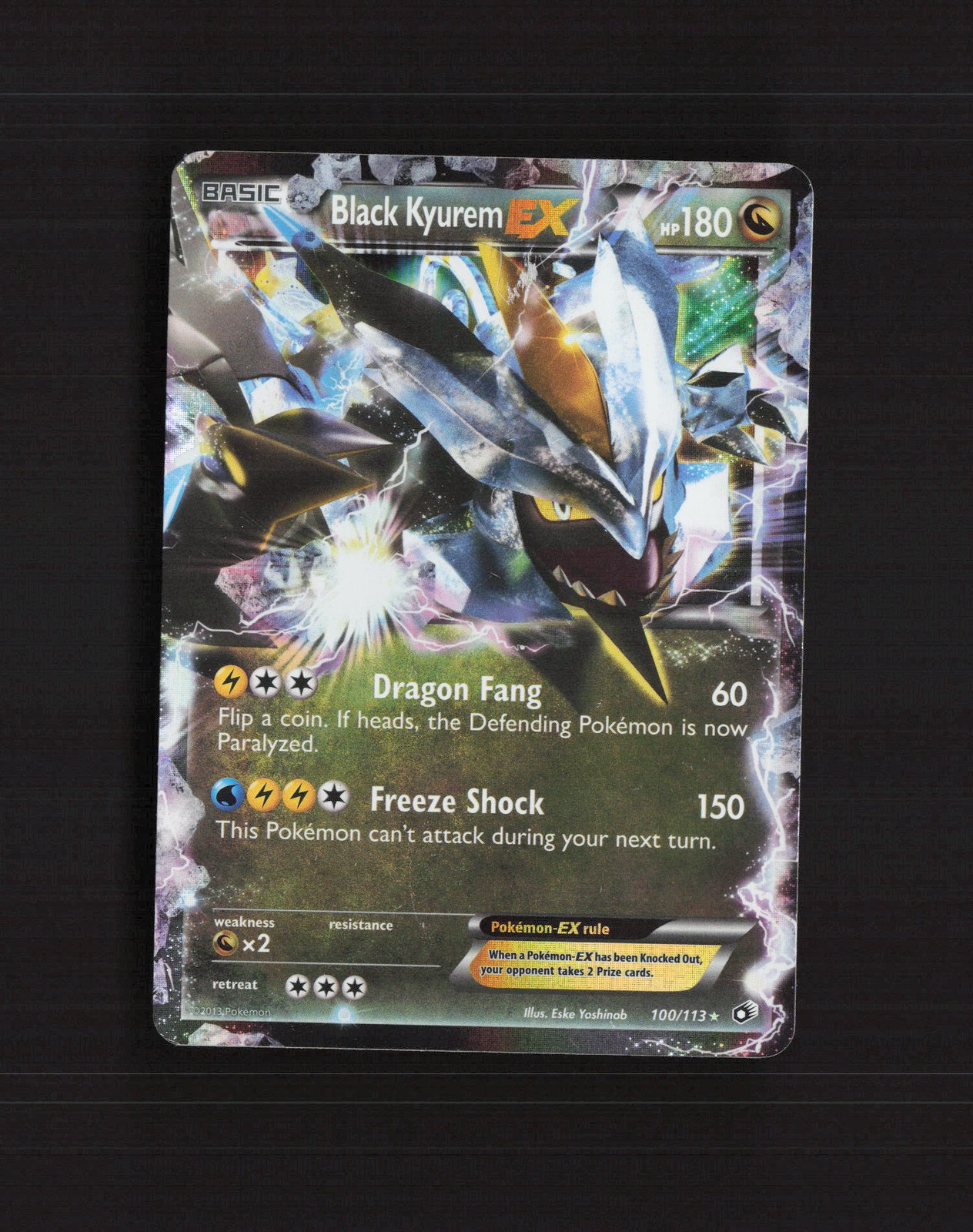 Black Kyurem EX 100/113 Legendary Treasures Ultra Rare Holo Pokemon Card LP