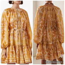 Zimmermann Raie Billow Mini Silk Dress Size 0