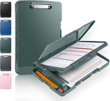 Heavy Duty Clipboard with Storage, Nursing Clip Boards 8.5X11, Green Dual Comp