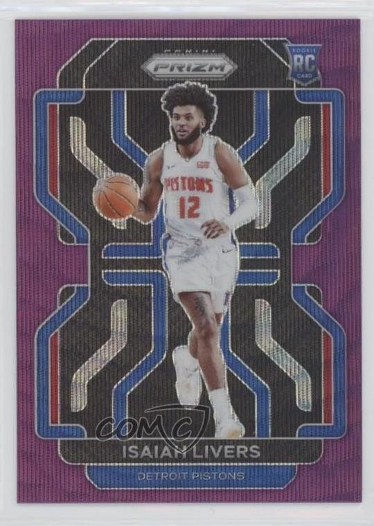 2021-22 Panini Prizm Purple Wave Prizm Isaiah Livers #296 02v3