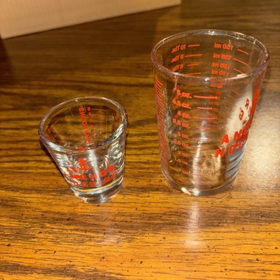 Vintage Anchor Hocking Measuring Glasses Lot of 2 One Oz And 5 Oz