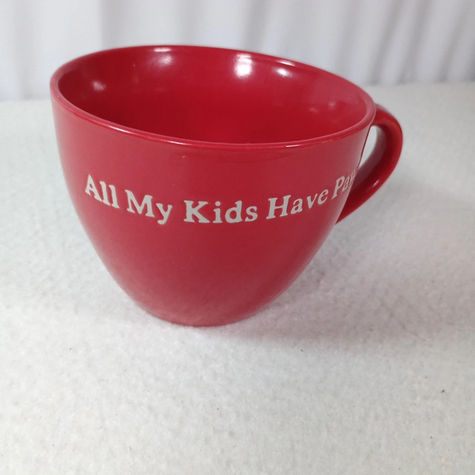All My Kids Have Paws Red XL Mug Wide Mouth Ceramic Dog Cat Lover Gift - Image 2 of 4