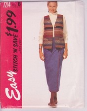 7214 McCALLS - VEST  Wrap SKIRT - Sz 14/16/18/20