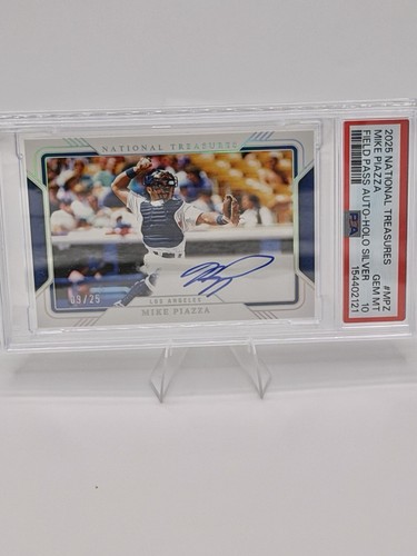 Mike Piazza 2025 Panini National Treasures Auto /25  FP-MPZ Field Photo PSA 10
