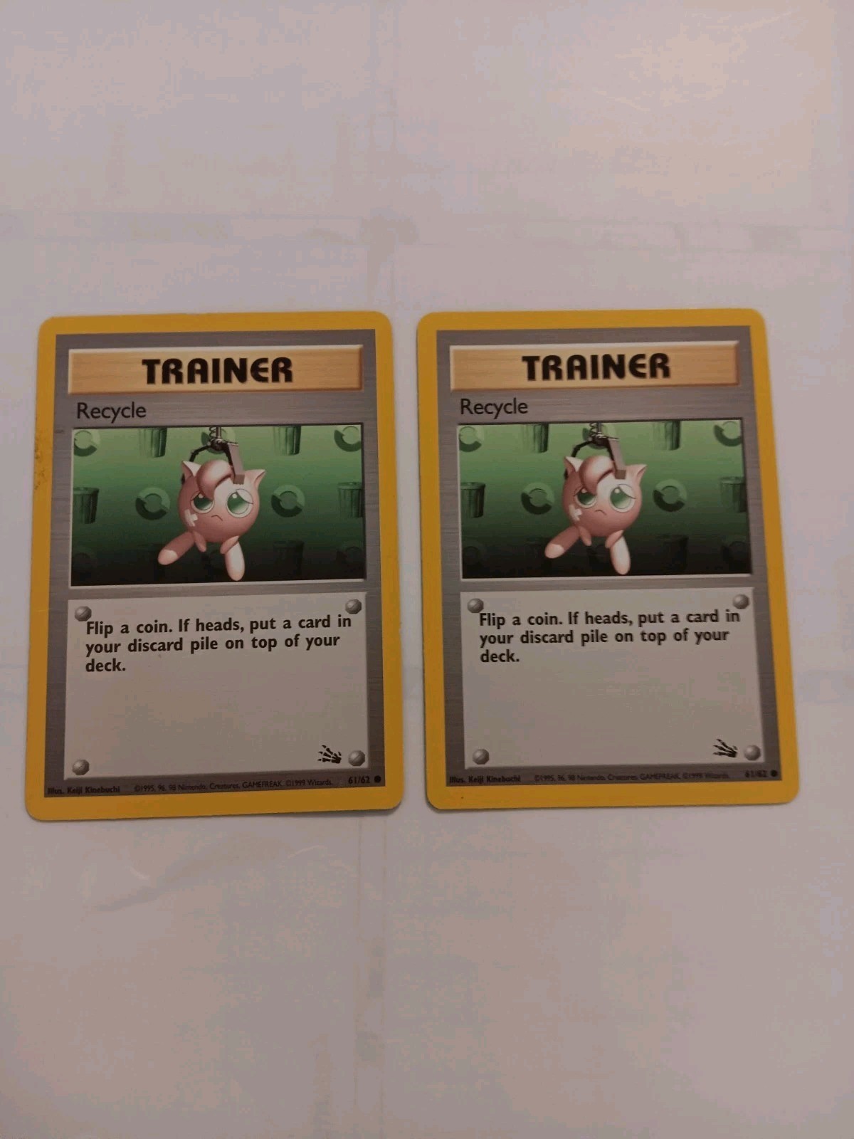 2x Pokémon Trainer Recycle Cards 61/62