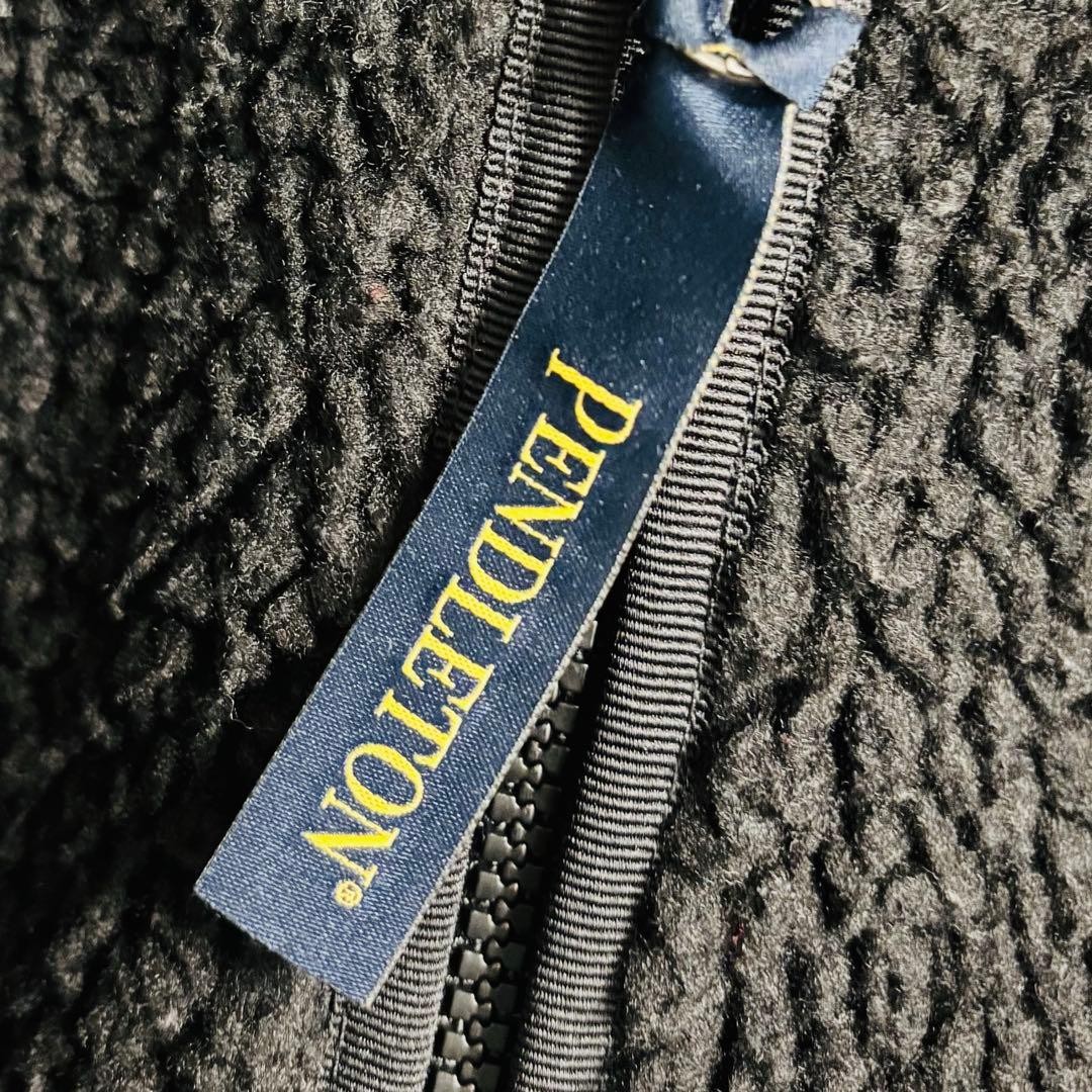 Pendleton×BEAMS Boa Jacket M Black Wool Fleece Na… - image 6