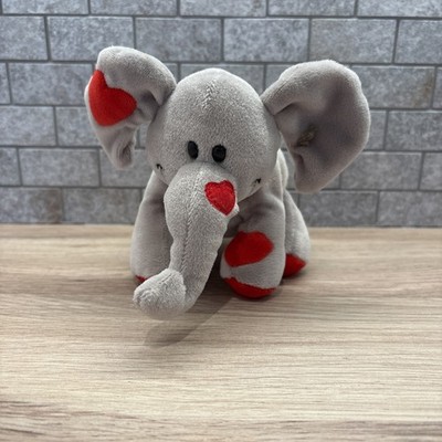 Vintage Tesco Love Chums Elefant Stofftier Plüschtier 2005 kleines Herz Design 5 Zoll