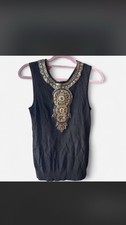 Tory Burch Cashmere Sleeveless Sweater Embell...