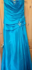 Prom bridesmaid evening gown dress UK 8/10 HIlary Morgan Light Turquoise
