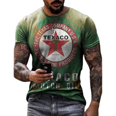Herren T-Shirt Trendy Vintage 3D Shirt Rundhals Sommer Streetwear Tank Top