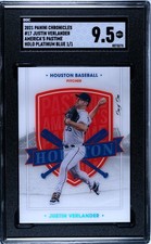 2021 Panini Chronicles Pastime #17 Justin Verlander PLATINUM BLUE SGC 9.5 (1/1)